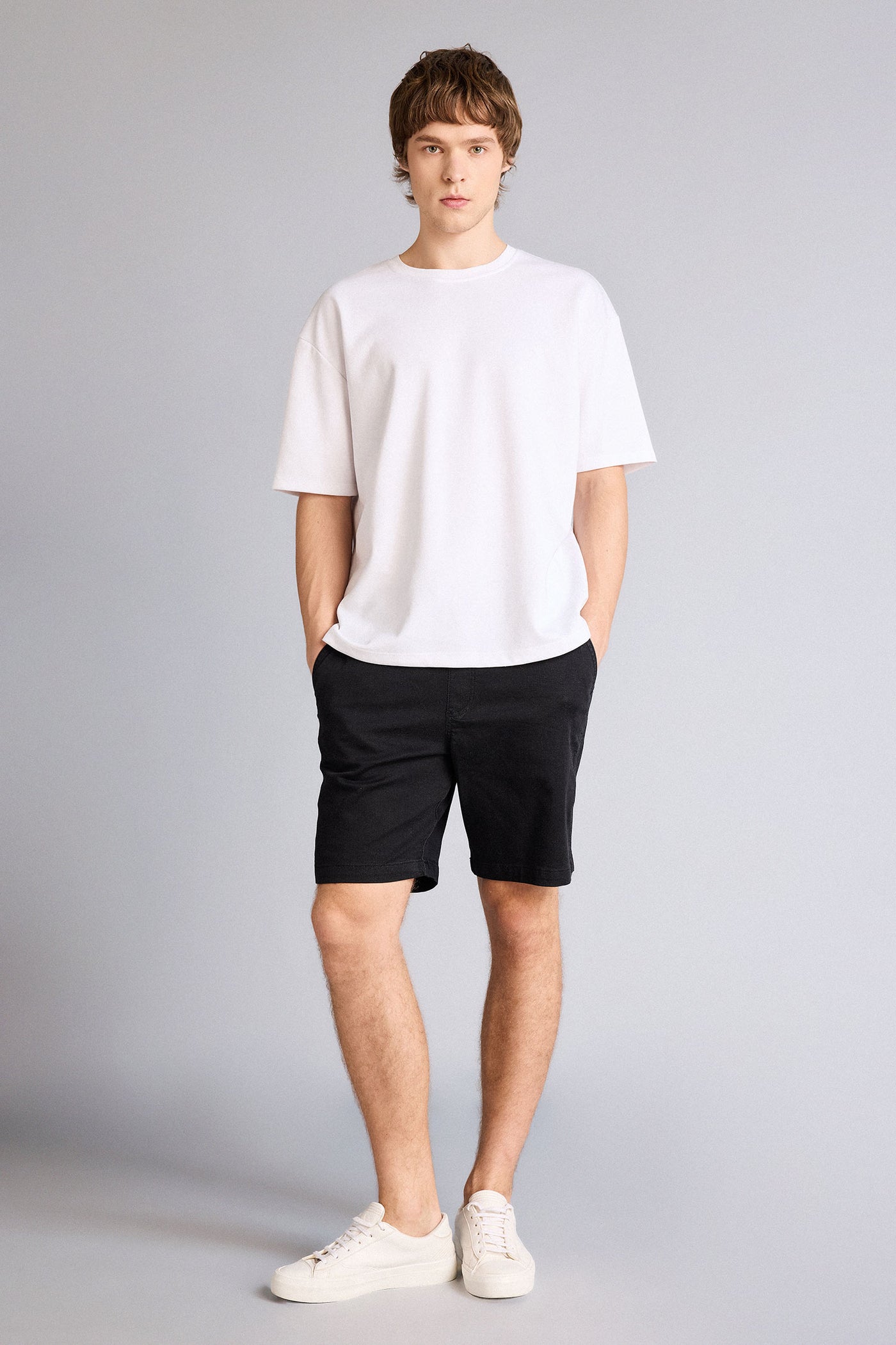 Black Man Soft Textured Denim Bermuda Shorts Casual