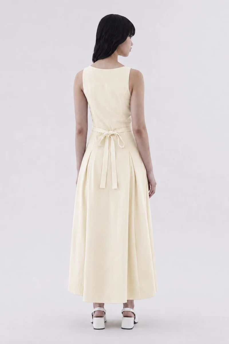 The Editor's Market Sedona Pleat Dress - Buttermilk