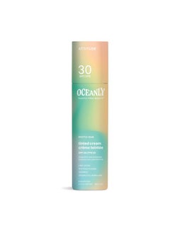 Attitude ATTITUDE Oceanly Tinted Face Cream Stick with SPF 30, EWG Verified, Plastic-Free, Broad Spectrum UVA/UVB Protection with Zinc Oxide, Universal Tint, Unscented, 1 Ounce  - Image 1