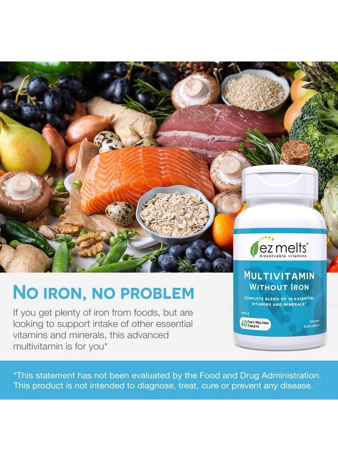 EZ Melts Dissolvable Multivitamin Without Iron, 18 Vitamins & Minerals Including Vitamin A, Biotin, Vitamin B12, Vitamin C, Vitamin D3, Zinc and More, Sugar-Free, 1-Month Supply - Image 4