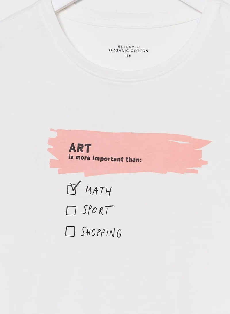 Reserved Teen Slogan T-Shirt