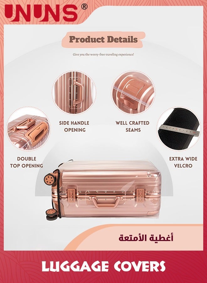 UNUNS Clear PVC Luggage Covers,3PCS Suitcase Protector Covers Set With 6×Luggage Straps and 3×Name ID Cards,PVC Waterproof Luggage Sleeves For 20" 24" 28" Wheeled Suitcases - Image 2