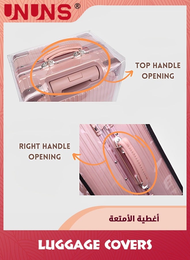 UNUNS Clear PVC Luggage Covers,3PCS Suitcase Protector Covers Set With 6×Luggage Straps and 3×Name ID Cards,PVC Waterproof Luggage Sleeves For 20" 24" 28" Wheeled Suitcases - Image 3