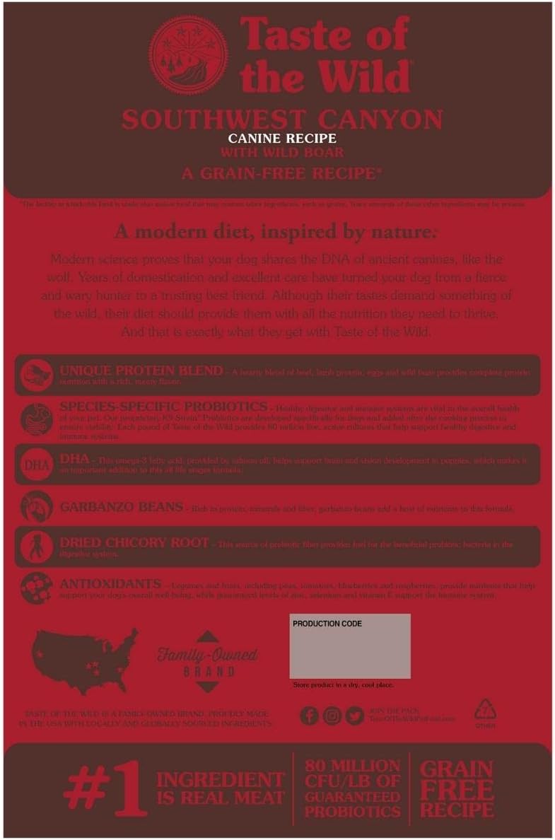 Taste of the Wild Grain Free High Protein Real Meat Recipe Southwest Canyon Premium Dry Dog Food - 2 KG - Image 3