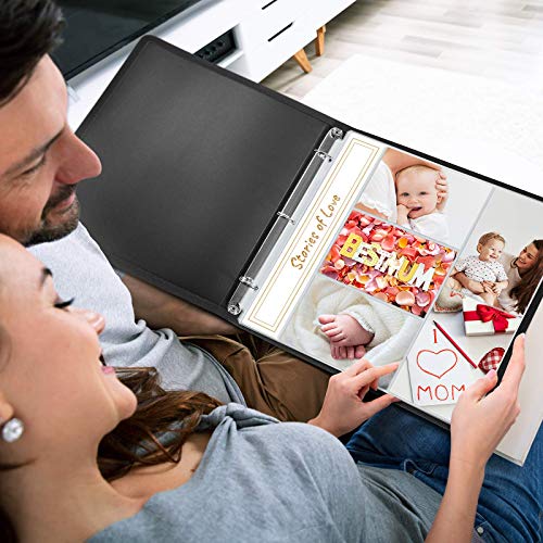 Dunwell Photo Album Refill Pages 12x12 (4x6 Mixed Layout), 25 Pack Holds 250 Pictures, Plastic 4 x 6 Photo Sleeves for 3-Ring Scrapbook Binder, Acid-Free Poly - Image 5