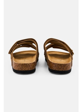 Algspar Men Velcro Closure Cork Sandals, Tan  - Image 2