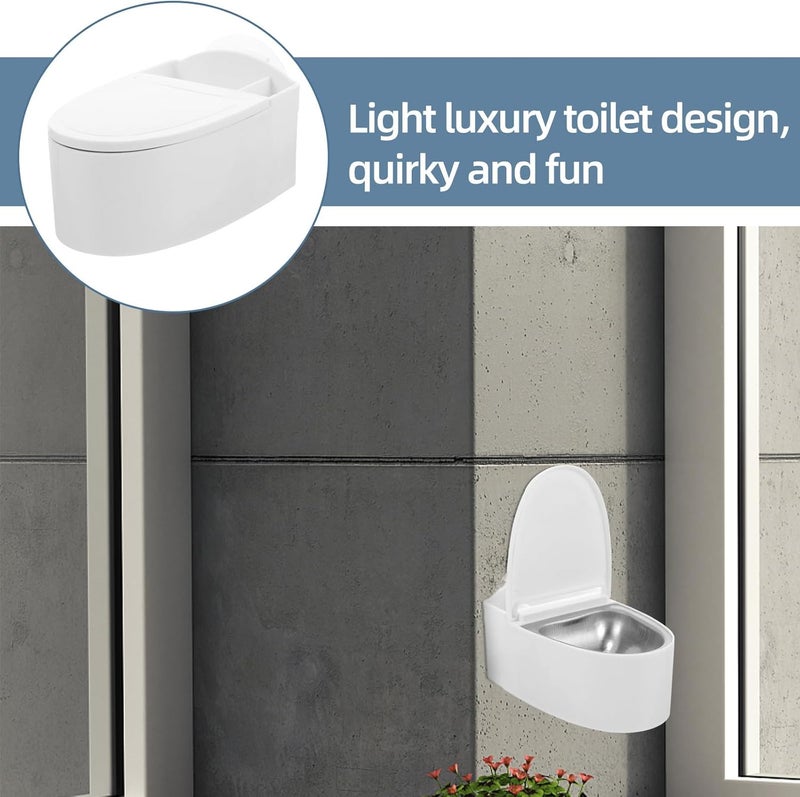 Wall Mounted Covered Ashtray Toilet Shape with Lid, Retro Cute Smoking Supplies for Bathroom and Office, Space-saving Wall Hanging Ash Holder with Lid - Image 3
