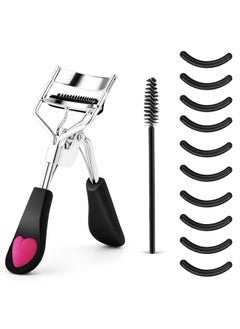WLLHYF Beauty Eyelash Curler Kit Professional Eye Lashes Curler Metal Makeup Tool With Builtin Comb Eye With 10 Replacement Refill Pads For Women Girl Get Dramatically Curled Eyelashes  - Image 1