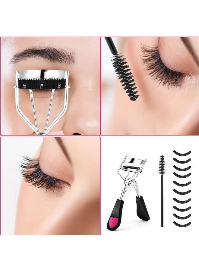 WLLHYF Beauty Eyelash Curler Kit Professional Eye Lashes Curler Metal Makeup Tool With Builtin Comb Eye With 10 Replacement Refill Pads For Women Girl Get Dramatically Curled Eyelashes - Image 3