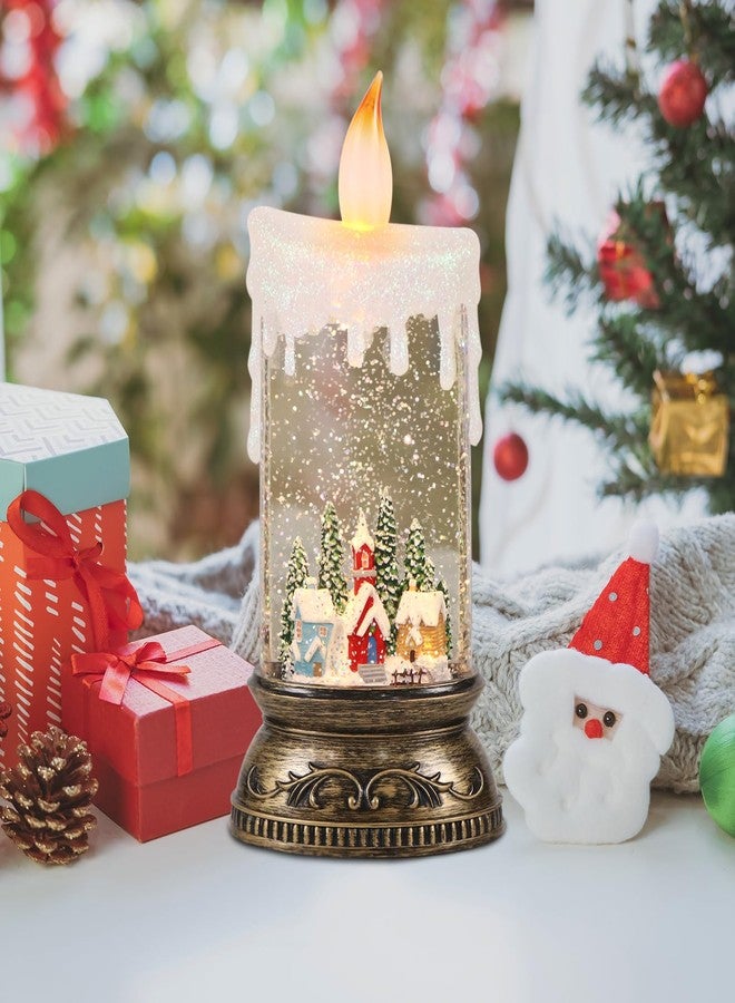 GenSwin Christmas Snow Globes with Music Timer and USB Rechargable Cable, Christmas Lantern Decorations Indoor, 1 Pcs Christmas Music Box with House and Christmas Tree Design for Decor - Image 5
