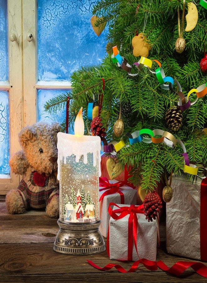 GenSwin Christmas Snow Globes with Music Timer and USB Rechargable Cable, Christmas Lantern Decorations Indoor, 1 Pcs Christmas Music Box with House and Christmas Tree Design for Decor - Image 3