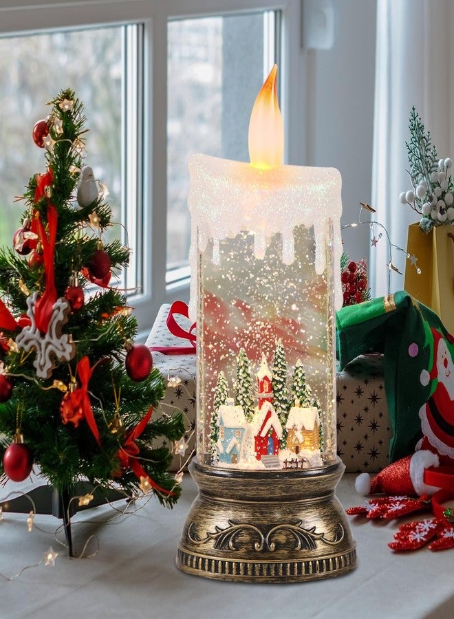 GenSwin Christmas Snow Globes with Music Timer and USB Rechargable Cable, Christmas Lantern Decorations Indoor, 1 Pcs Christmas Music Box with House and Christmas Tree Design for Decor - Image 4