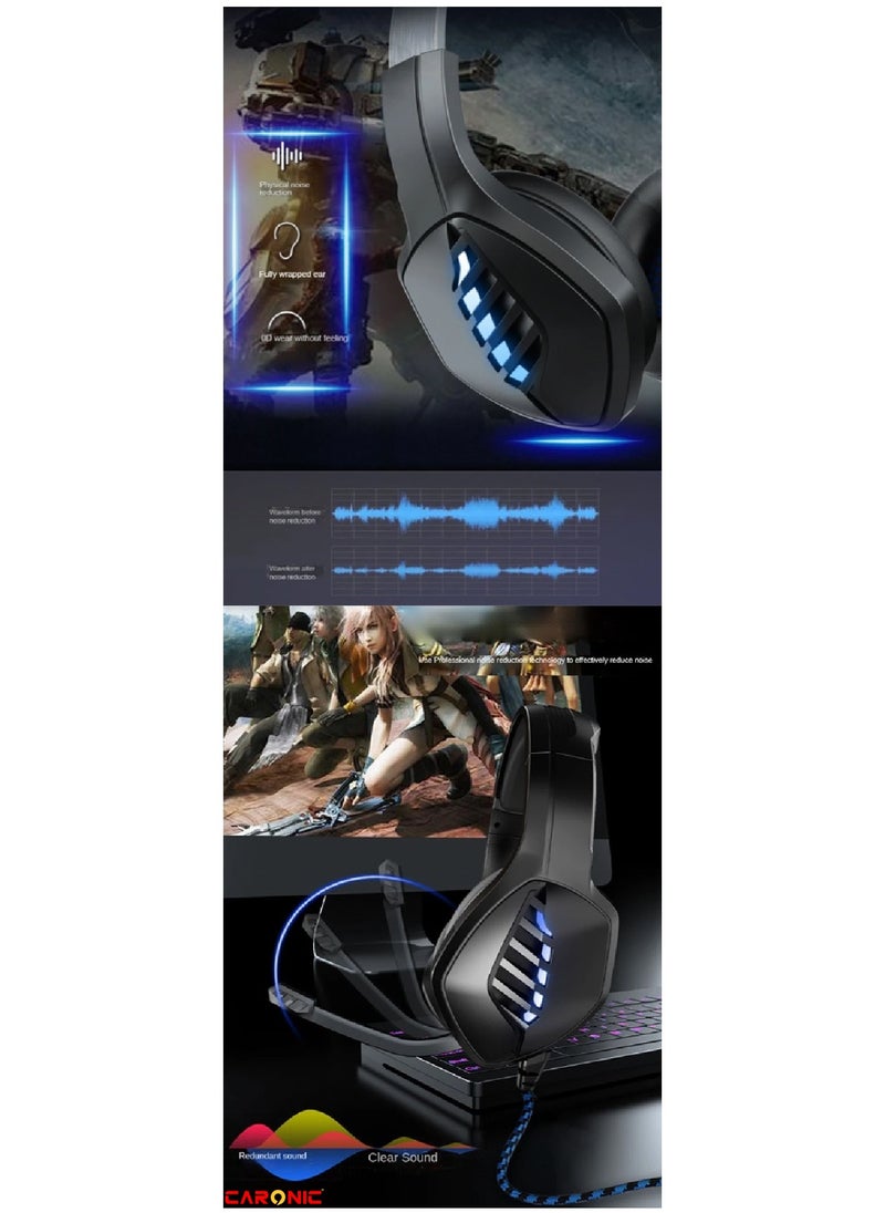 CARONIC Wired Over-Ear Gaming Headphones For PS4 PS5 XOne XSeries NSwitch PC  - Image 3