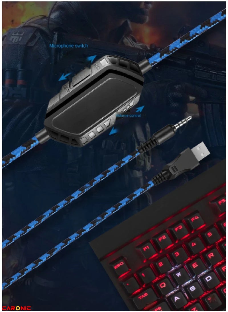 CARONIC Wired Over-Ear Gaming Headphones For PS4 PS5 XOne XSeries NSwitch PC  - Image 5