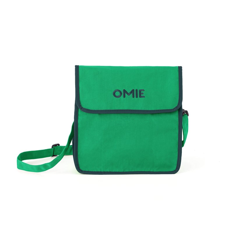 Omie OmieBox Lunch Bag - Washable, Foldable, Durable, WaterResistant Fabric with Interior Pocket and External Bottle Holder (Green) - Image 1