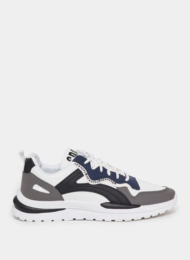 Styli Color Block Graphic Upper Lace Up Sneakers
