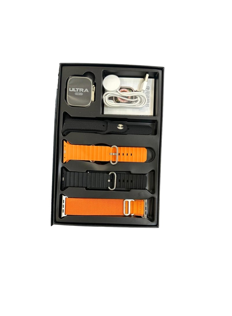 Smart Watch TK19 Ultra Max AMOLED Screen with 4 Band 2 in Black And 2 in orange - Image 3