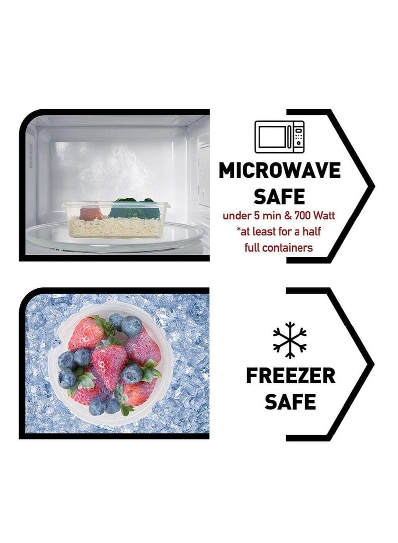 Premify 18pcs Food Storage Container Set with Locking Lids + 20 Labels, Rectangular (Space Saving) Airtight Plastic Meal Prep Containers for Kitchen & Fridge, Leakproof, BPA-Free & Microwave Safe - Image 4