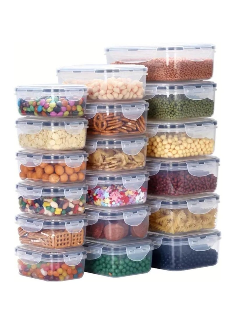 Premify 18pcs Food Storage Container Set with Locking Lids + 20 Labels, Rectangular (Space Saving) Airtight Plastic Meal Prep Containers for Kitchen & Fridge, Leakproof, BPA-Free & Microwave Safe - Image 5
