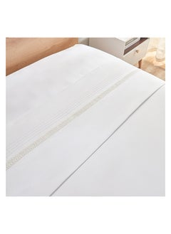 Home Box Grande Affordables White Haven Vari Twin Lace Border Cotton Flat Sheet 270 x 180 cm  - Image 3