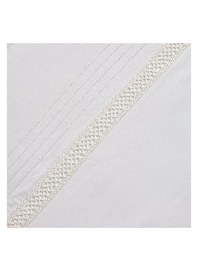 Home Box Grande Affordables White Haven Vari Twin Lace Border Cotton Flat Sheet 270 x 180 cm  - Image 5