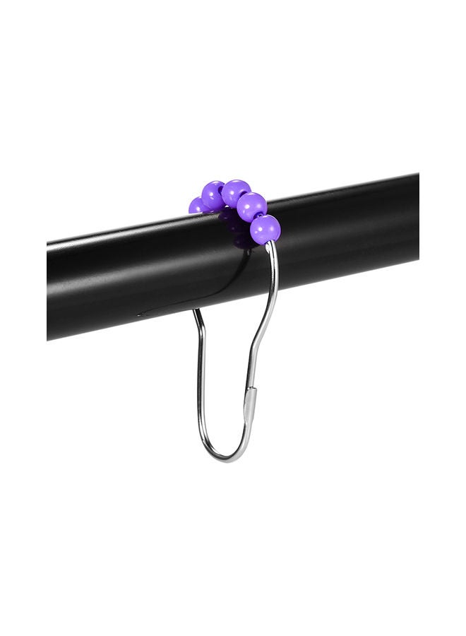 NIBEMINENT 12-Piece Shower Curtain Ring Set Deep Purple 0.085kg - Image 5