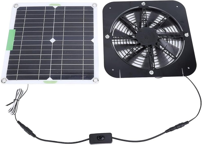 100W Monocrystalline Solar Panel Exhaust Fan for Greenhouse RV Ventilation - Image 3