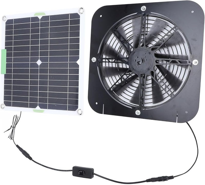100W Monocrystalline Solar Panel Exhaust Fan for Greenhouse RV Ventilation - Image 1