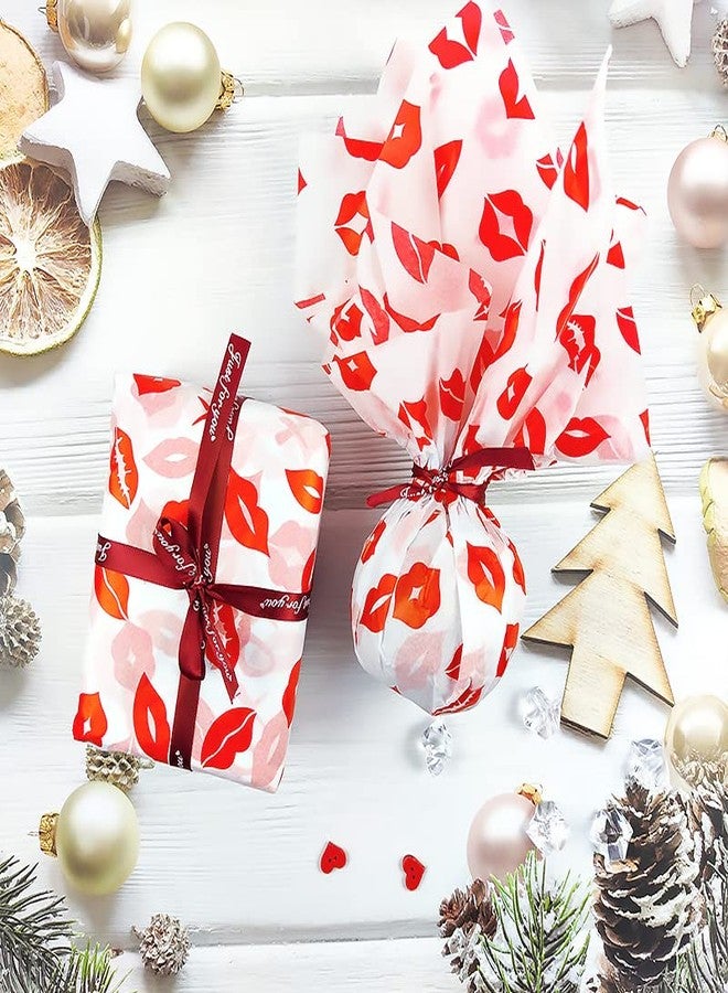 MORANTI Red Lips Pattern Bulk Tissue Gift Wrap 25 Sheets 19.7 Inch x 27.5 Inch for Birthday, Wedding, Anniversary, Valentine's Day Party Supplies - Image 3