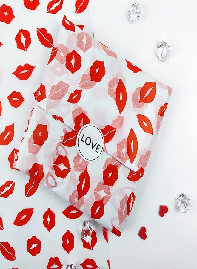 MORANTI Red Lips Pattern Bulk Tissue Gift Wrap 25 Sheets 19.7 Inch x 27.5 Inch for Birthday, Wedding, Anniversary, Valentine's Day Party Supplies - Image 1