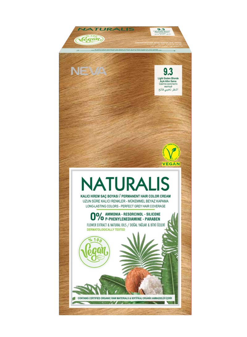 NEVA Naturalis Permanent Hair Color, Vegan,100% Gray Coverage, Organic, No Harmful Chemicals, Ammonia Free, Long-Lasting- LIGHT GOLDEN BLONDE - 9.3 - Image 2