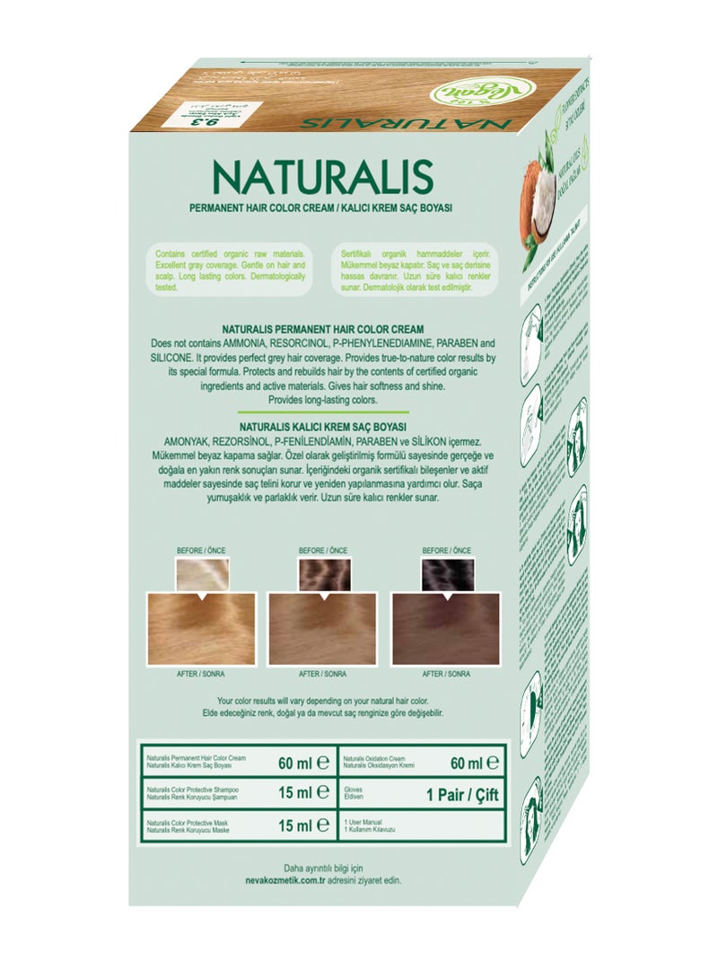 NEVA Naturalis Permanent Hair Color, Vegan,100% Gray Coverage, Organic, No Harmful Chemicals, Ammonia Free, Long-Lasting- LIGHT GOLDEN BLONDE - 9.3 - Image 3