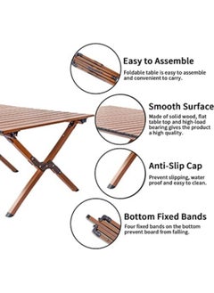 Portable Roll Up Picnic Table with Carry Bag,Folding Camping Tables,Aluminum Frame & Wooden Table,Walnut Grain Texture 23*45 inch - pzsku/ZF4133D908F0A0C426CD2Z/45/_/1705566047/71c17df0-f017-4052-bd53-93841ca244a2