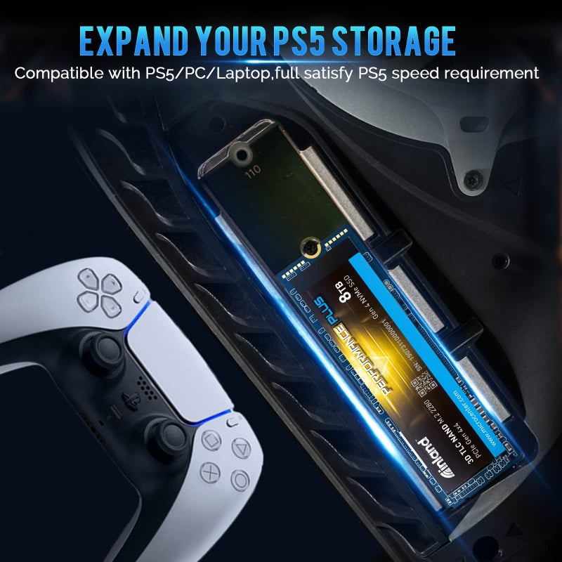 Inland قرص صلب داخلي للألعاب من INLAND بسعة 8TB - أداء ممتاز NVMe - Gen4 PCIe، M.2 2280، ذاكرة DRAM، فلاش NAND ثلاثي الأبعاد 176 طبقة، سرعة تصل إلى 7000MB/s - Image 4