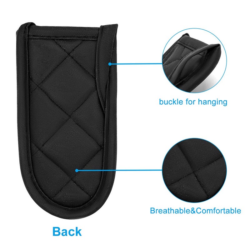 Evoio Cast Iron Skillet Handle Covers, Pan Pot Handle Covers Heat Resistant, Hot Handle Covers, Pan Pot Cast Iron Skillet Handle Holder Sleeves Mitt for Kitchen, BBQ and Baking Cookware (2-Pack Black) - Image 2