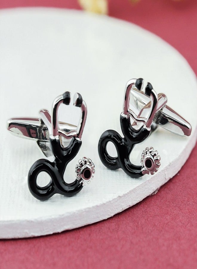 Peluche The Doctor's Choice Silver Cufflinks for Men - Image 2