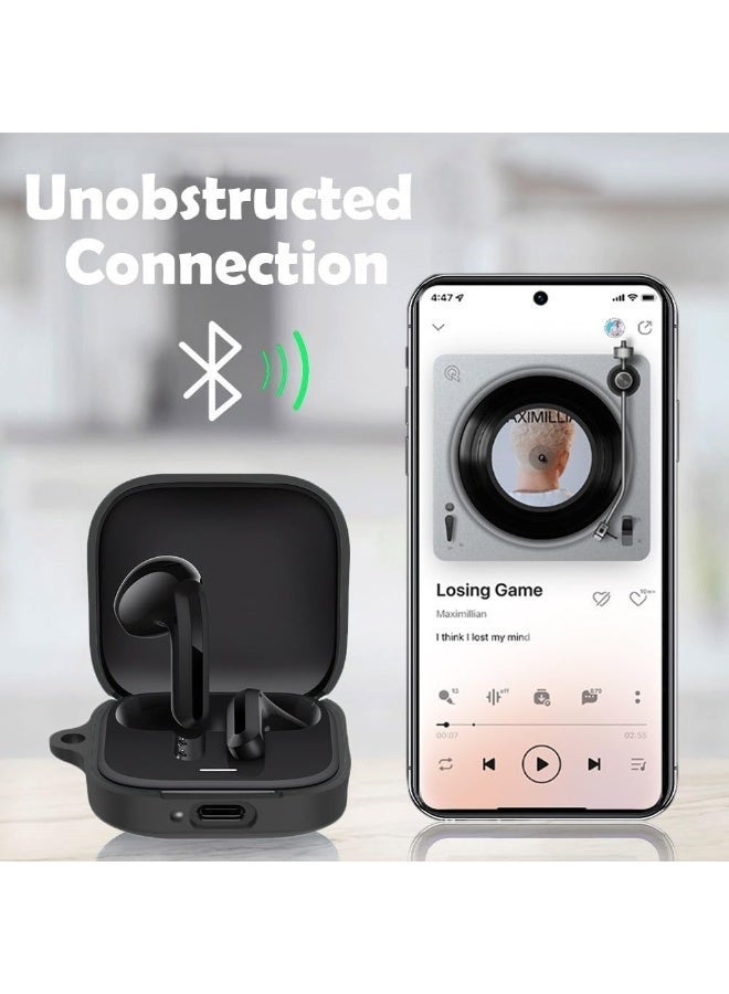 تين تك غطاء سيليكون متوافق مع سماعات Redmi Buds 6 Active، غطاء حماية محمول مع سلسلة مفاتيح لسماعات Redmi Buds 6 Active (أزرق) - Image 3