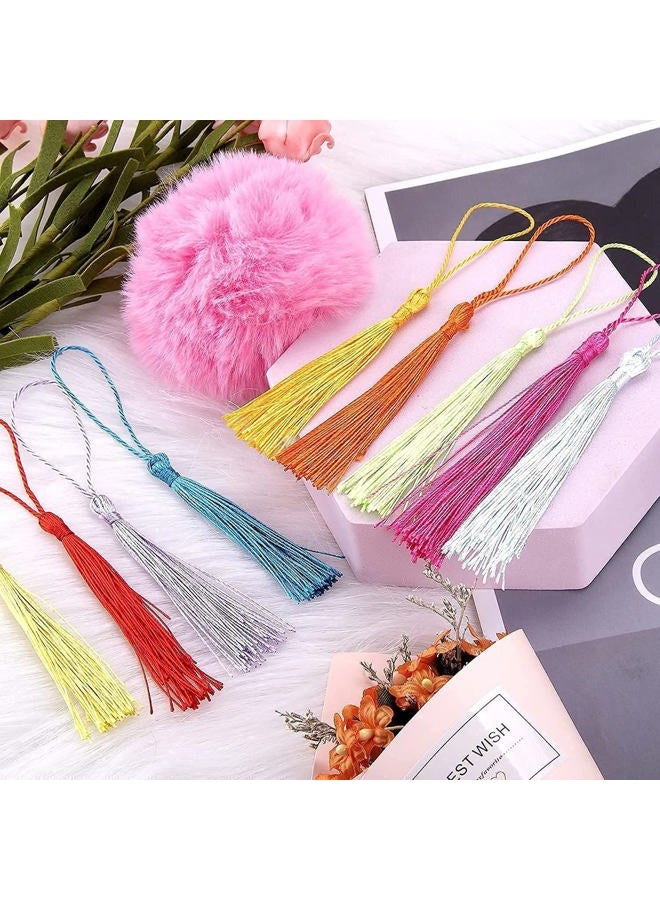 Betterjonny 200Pcs Small Craft Tassels, 13Cm/5.11 Inch Silky Handmade Soft Tassels Floss Bookmark Mini With Cord Loop For Jewelry Making Diy Crafts Decoration, Black - Image 5
