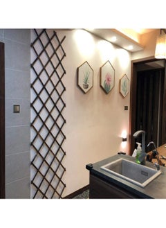LINGWEI Wooden Trellis Fence Wall Hanging Wooden Lattice Fence Brown 156x75cm  - Image 1
