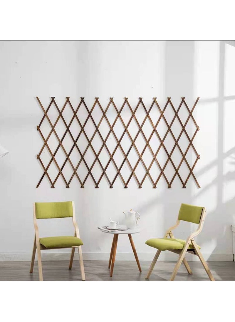 LINGWEI Wooden Trellis Fence Wall Hanging Wooden Lattice Fence Brown 156x75cm  - Image 4