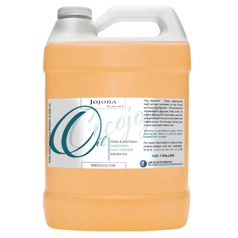 Dr Joe Lab Cocojojo Jojoba Oil Organic, jojoba Oil for Hair Growth, jojoba Oil for Skin, for Face, 100% Pure Natural, Cold Pressed, Deep Moisturizing Anti-Aging, Essential Oils - 128 Fl Oz - Image 1