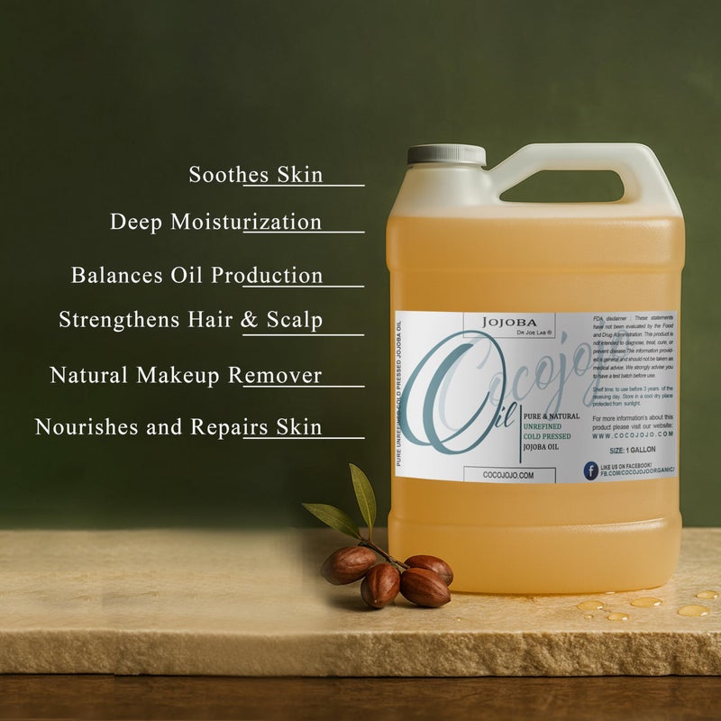 Dr Joe Lab Cocojojo Jojoba Oil Organic, jojoba Oil for Hair Growth, jojoba Oil for Skin, for Face, 100% Pure Natural, Cold Pressed, Deep Moisturizing Anti-Aging, Essential Oils - 128 Fl Oz - Image 3