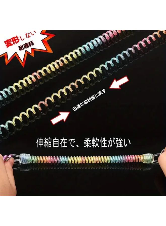 2 Pack Iridescent Stainless Steel Key Straps with Locking Carabiner Anti Loss - Image 5