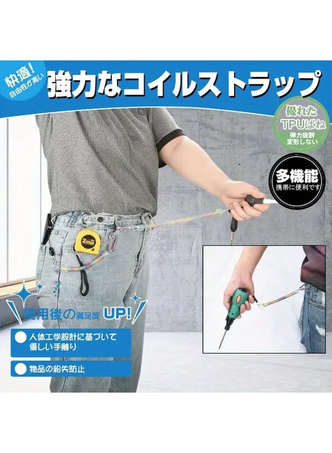 2 Pack Iridescent Stainless Steel Key Straps with Locking Carabiner Anti Loss - Image 3