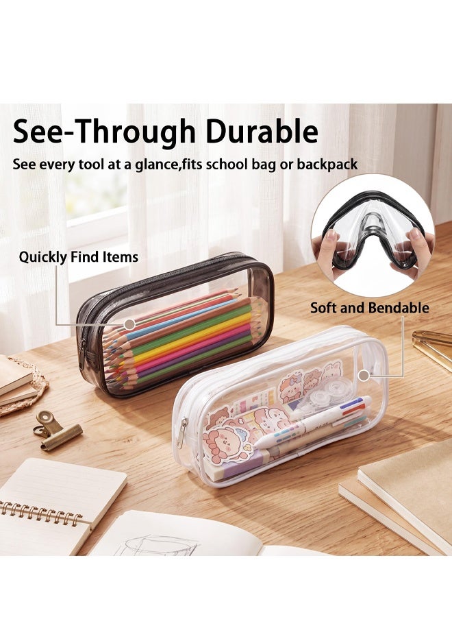 2Pcs Waterproof Clear Zipper Mini Makeup Bags Travel Cosmetic Storage Pouch - Image 3