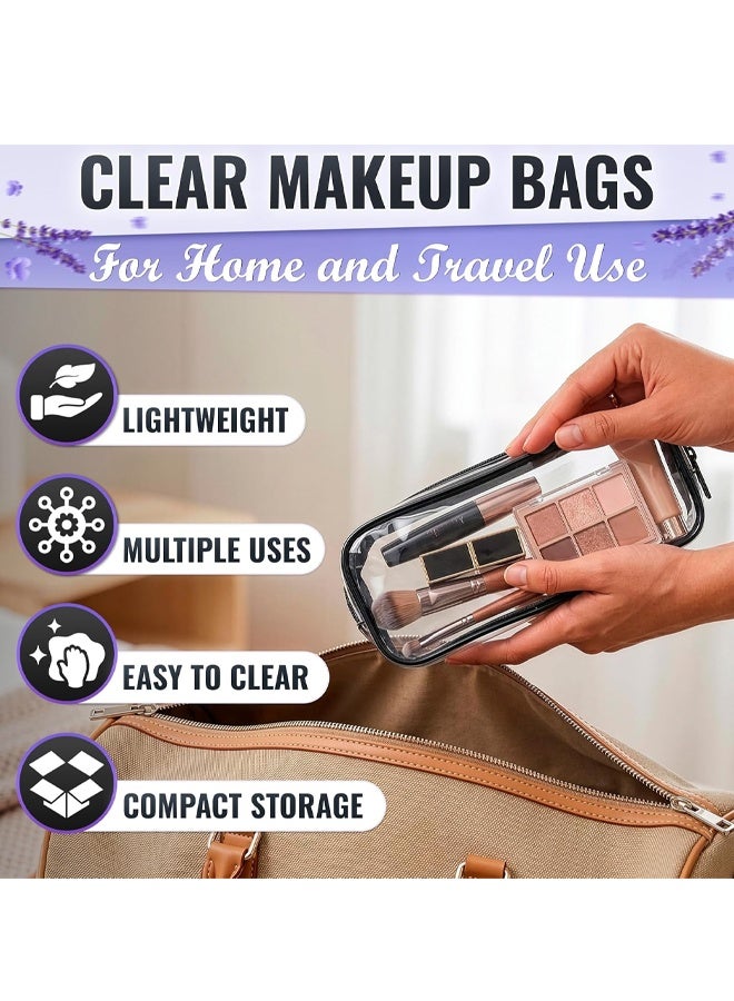 2Pcs Waterproof Clear Zipper Mini Makeup Bags Travel Cosmetic Storage Pouch - Image 2