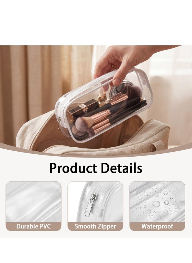2Pcs Waterproof Clear Zipper Mini Makeup Bags Travel Cosmetic Storage Pouch - Image 5