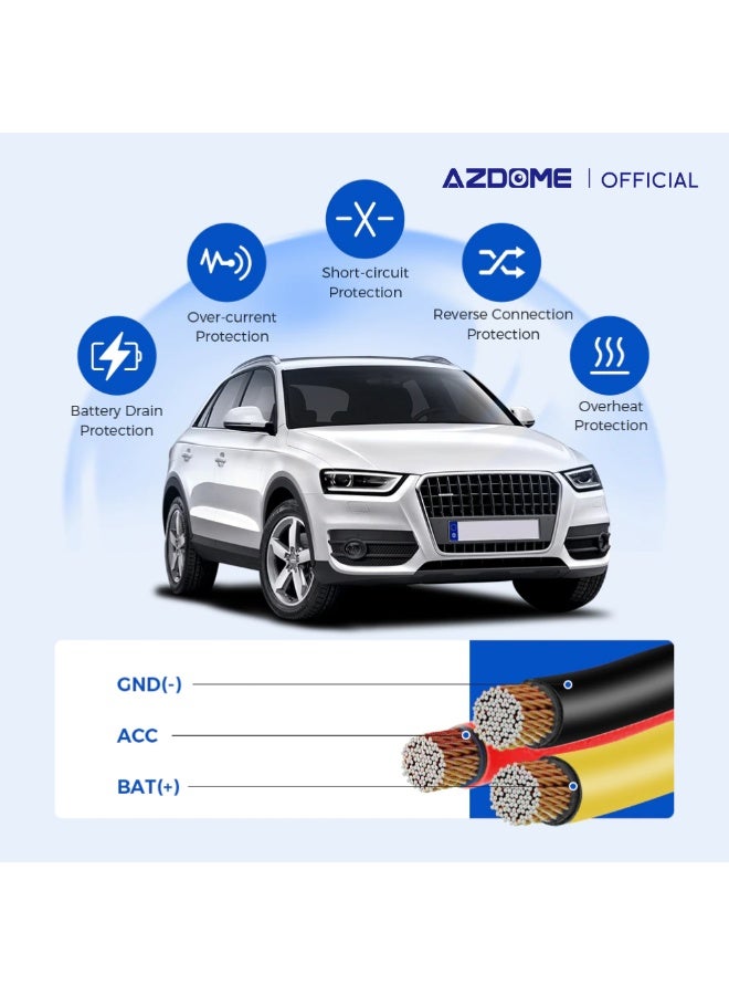 AZDOME HT03 Hardwire Kit, Type-C USB Port, 24H Parking Monitor Cable with Fuse, Convert 12V-24V to Output 5V/2.5A Max, Compatible with Most Dash Cam Available with a Type-C USB Port, Low Voltage Protection - Image 4