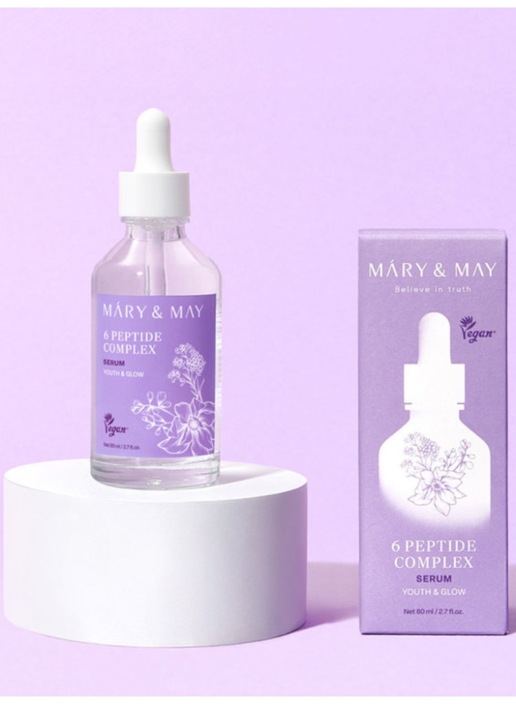 Mary & May  ماري آند ماي سيروم 6 ببتيد كومبلكس 80مل – لمكافحة الشيخوخة وشد البشرة - Image 4