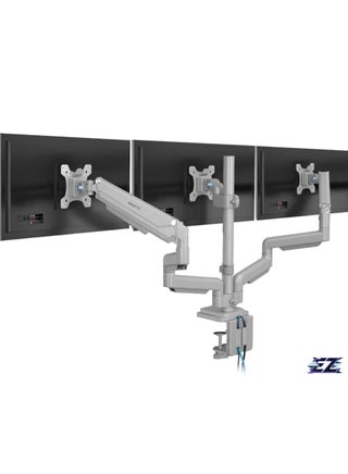 Ergonomic Triple Monitor Mount – Height Adjustable, USB/Audio Integration, Supports 24”-32” Displays for Office and Gaming Setups - pzsku/ZF4139B75AB12362E3D5DZ/45/_/1733120967/02010d88-f9d4-4bc4-af63-df5caa7ca15b